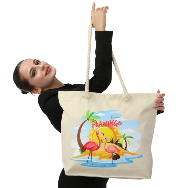 Kanvas Plaj Çantası 40x46x10 cm (Alttan Körüklü)